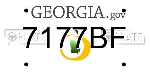 7177BF Georgia License Plate