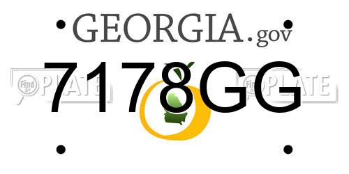 7178GG Georgia License Plate