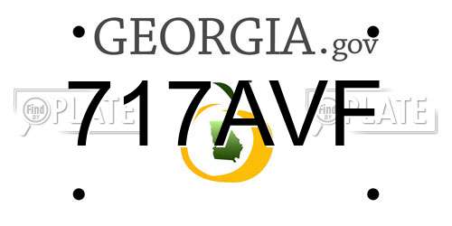 717AVF Georgia License Plate