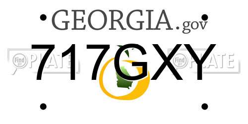 717GXY Georgia License Plate