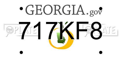 717KF8 Georgia License Plate