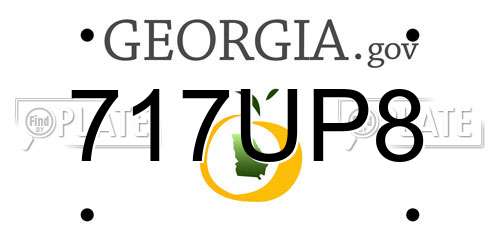 717UP8 Georgia License Plate