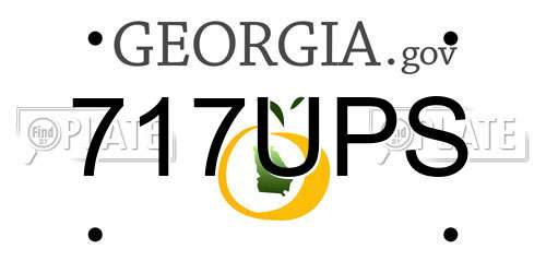 717UPS Georgia License Plate