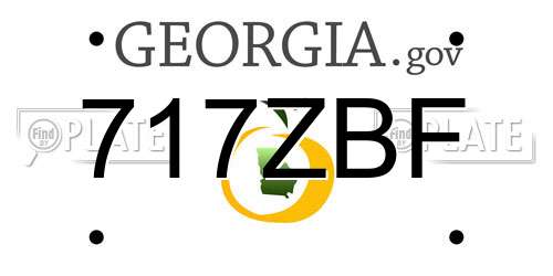 717ZBF Georgia License Plate