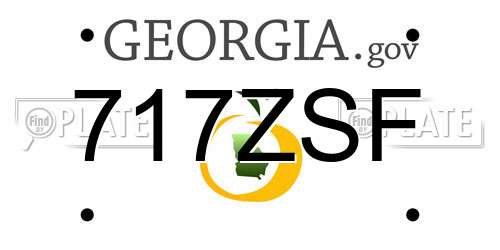 717ZSF Georgia License Plate