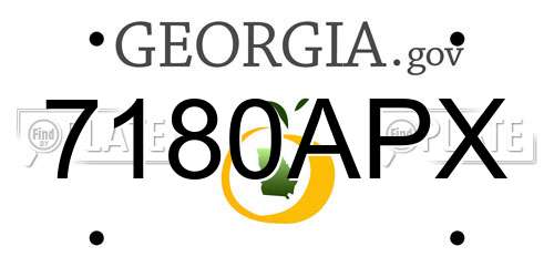 7180APX Georgia License Plate