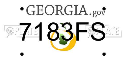 7183FS Georgia License Plate