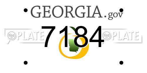 7184 Georgia License Plate