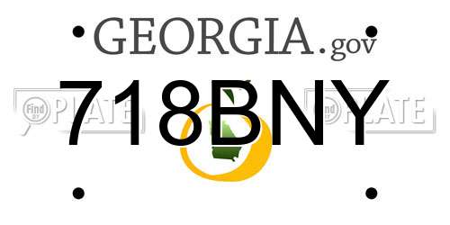 718BNY Georgia License Plate