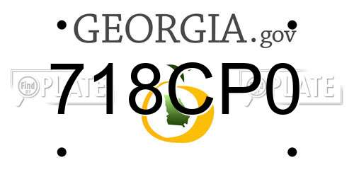 718CP0 Georgia License Plate