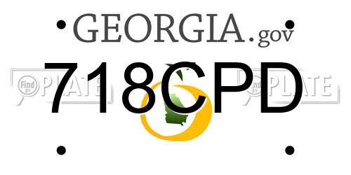 718CPD Georgia License Plate