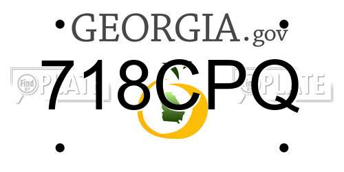 718CPQ Georgia License Plate