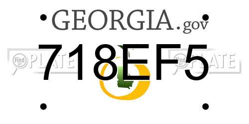 718EF5 Georgia License Plate