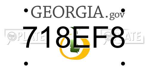 718EF8 Georgia License Plate
