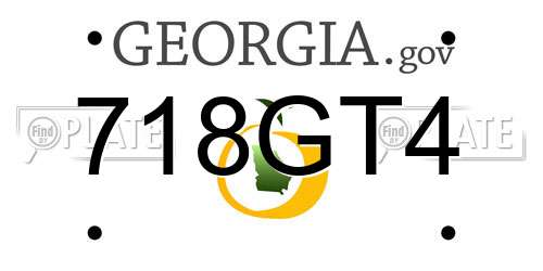 718GT4 Georgia License Plate