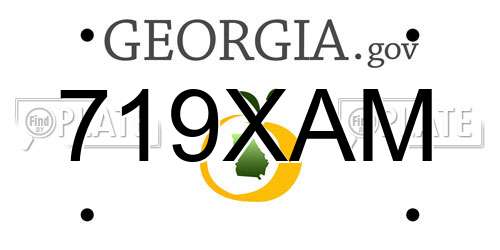 719XAM Georgia License Plate