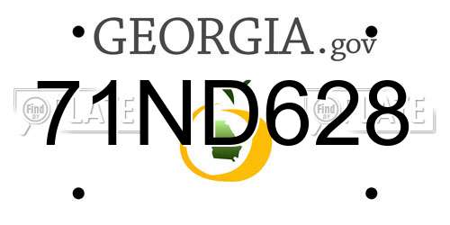 71ND628 Georgia License Plate