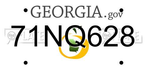 71NQ628 Georgia License Plate