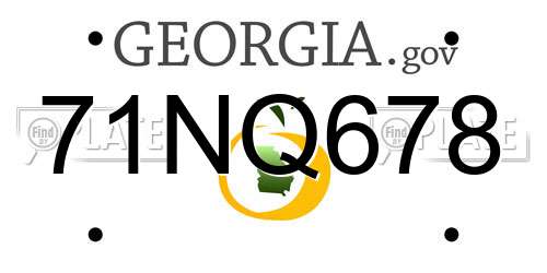 71NQ678 Georgia License Plate