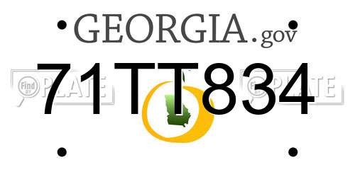 71TT834 Georgia License Plate