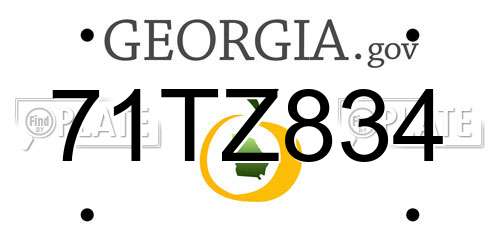 71TZ834 Georgia License Plate