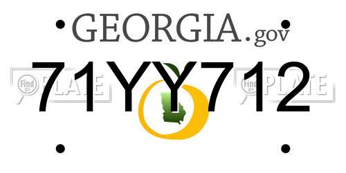 71YY712 Georgia License Plate