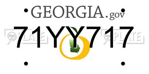 71YY717 Georgia License Plate