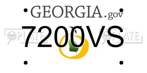 7200VS Georgia License Plate
