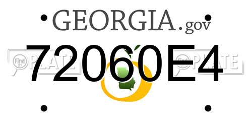 72060E4 Georgia License Plate