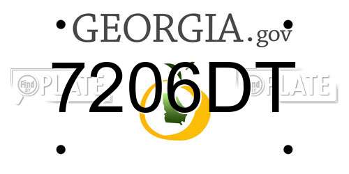 7206DT Georgia License Plate
