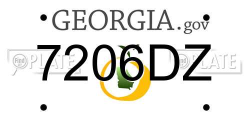 7206DZ Georgia License Plate