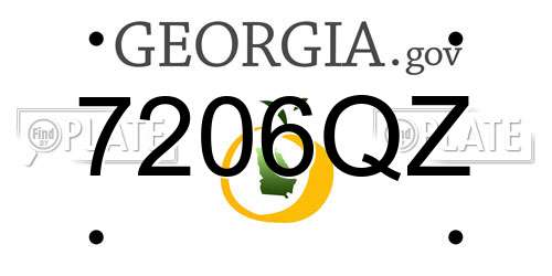 7206QZ Georgia License Plate