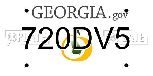 720DV5 Georgia License Plate