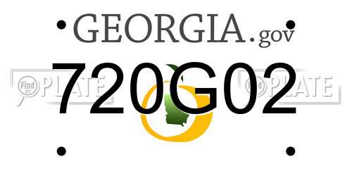 720G02 Georgia License Plate