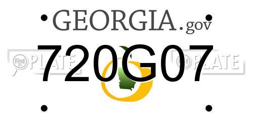 720G07 Georgia License Plate