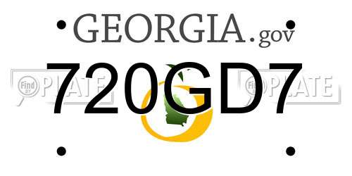 720GD7 Georgia License Plate
