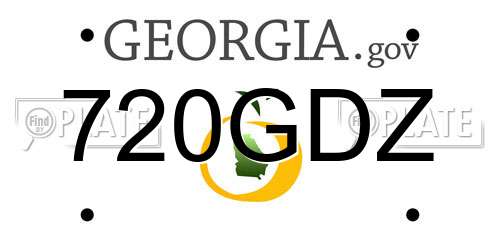 720GDZ Georgia License Plate