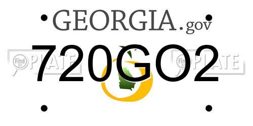 720GO2 Georgia License Plate