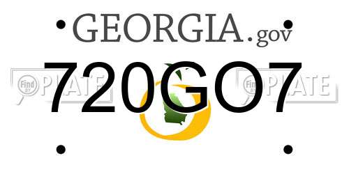 720GO7 Georgia License Plate