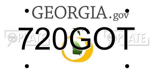 720GOT Georgia License Plate