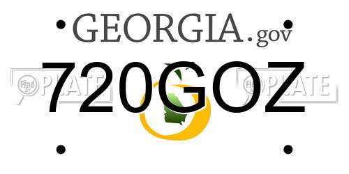 720GOZ Georgia License Plate