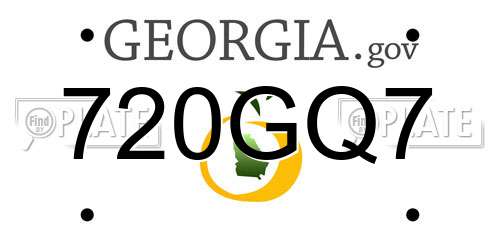 720GQ7 Georgia License Plate