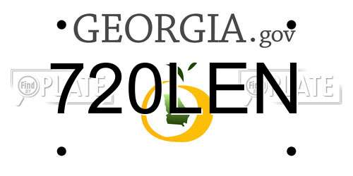 720LEN Georgia License Plate