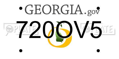 720OV5 Georgia License Plate