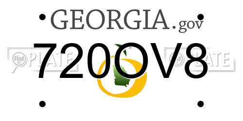 720OV8 Georgia License Plate