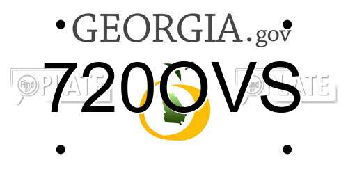 720OVS Georgia License Plate