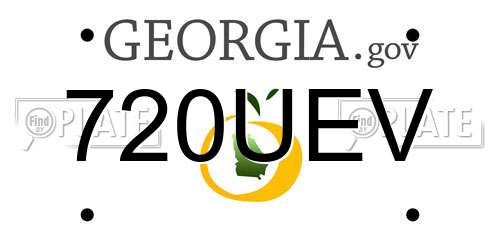 720UEV Georgia License Plate