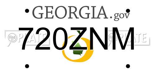 720ZNM Georgia License Plate