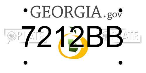 7212BB Georgia License Plate