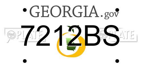 7212BS Georgia License Plate